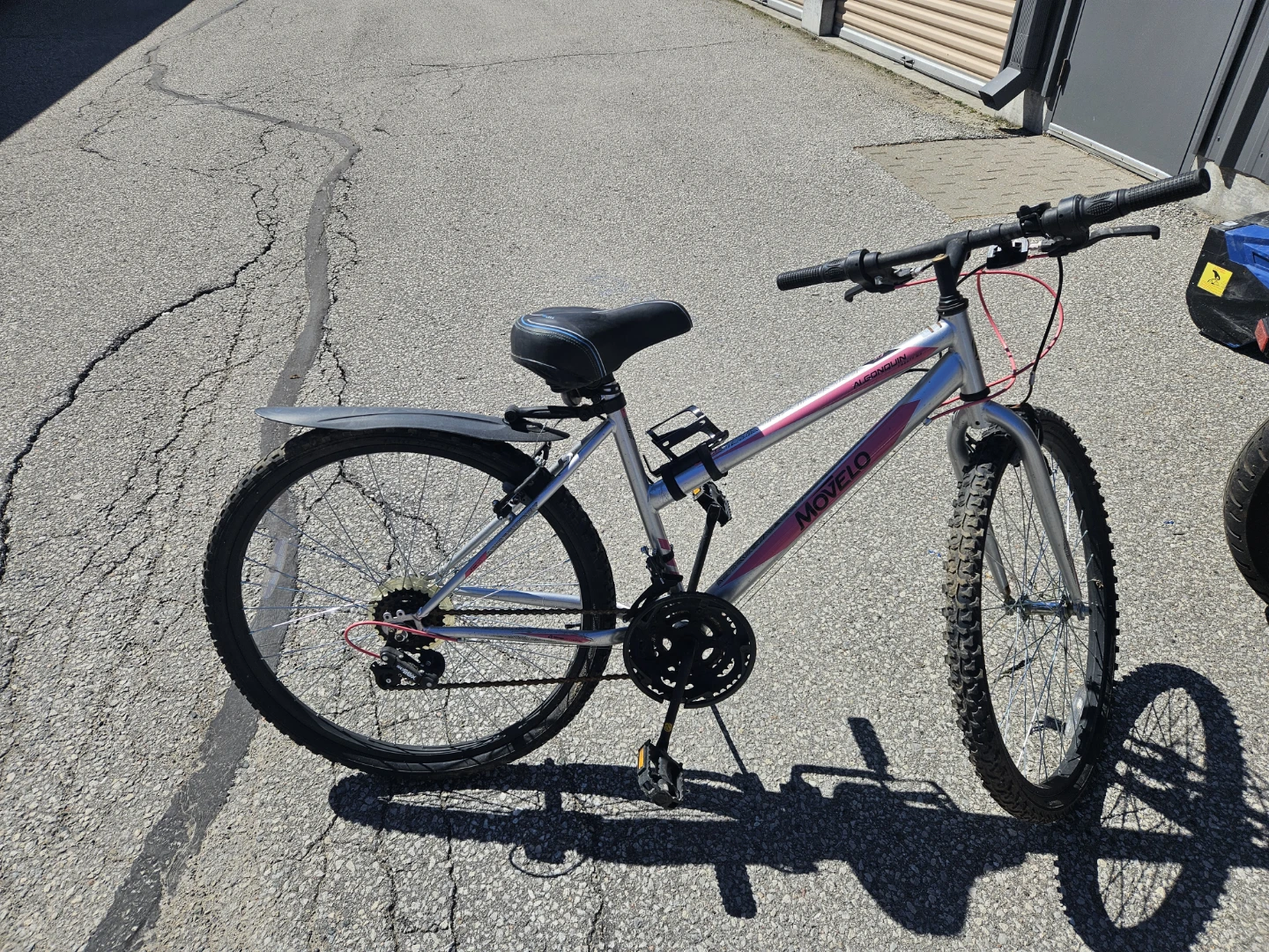 Movelo Silver and Pink Mountain Bike