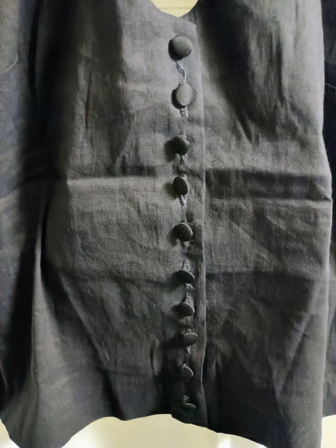 Black Halter Neck Button-Up Top