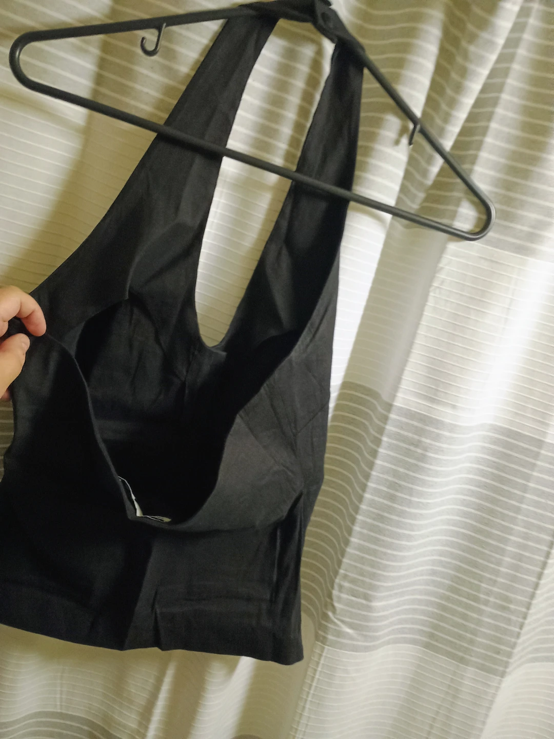 Black Halter Neck Button-Up Top - photo 2