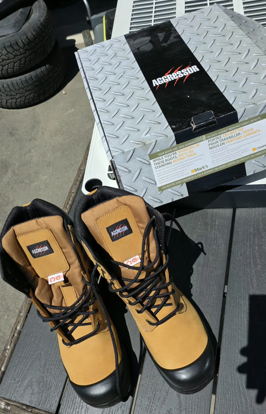 Leather Work Boots - Size 10