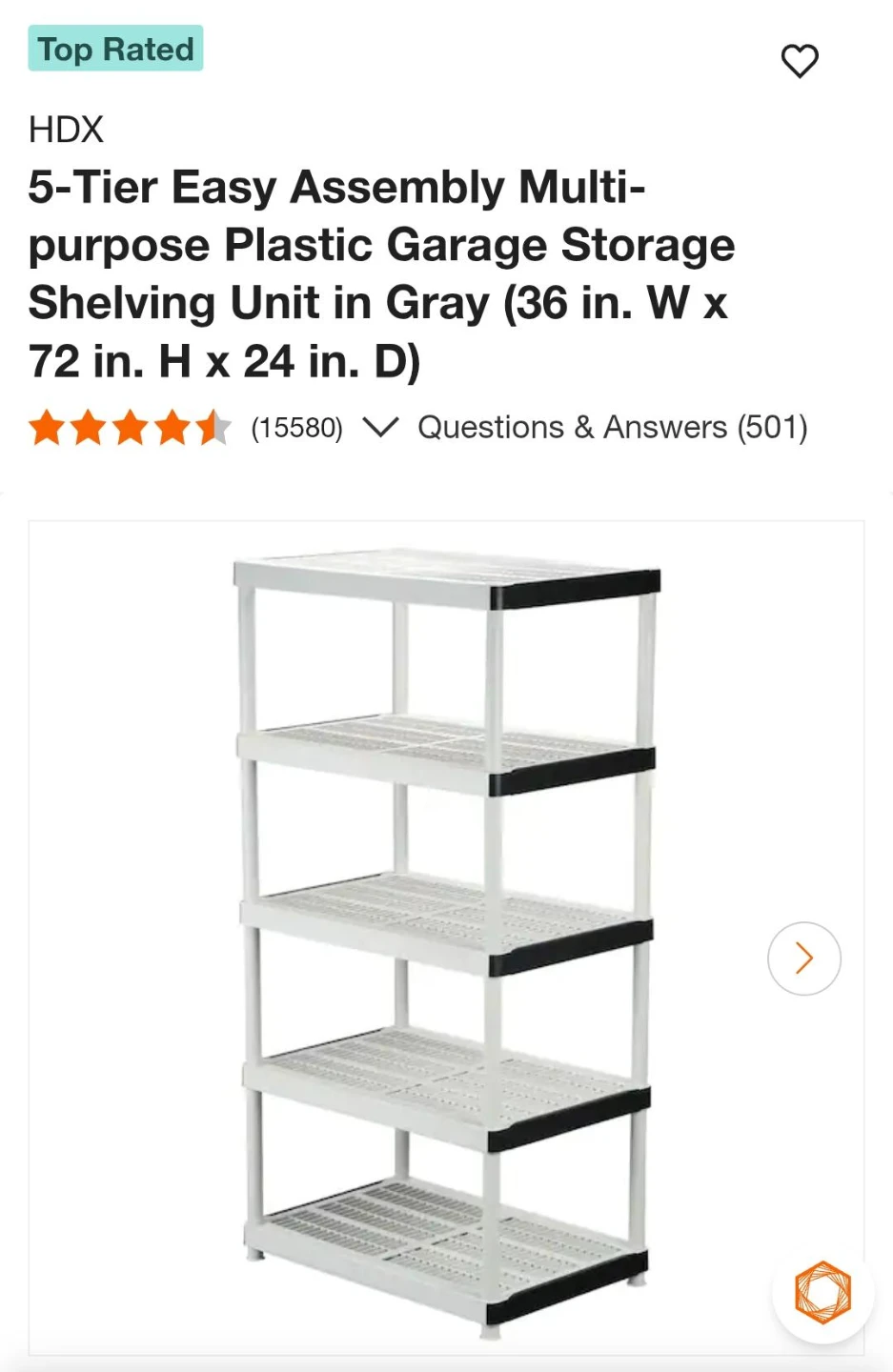 HDX 5-Tier Plastic Storage Shelving