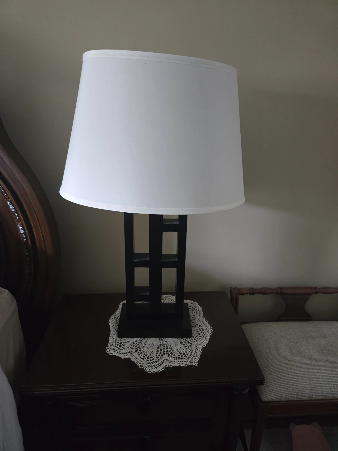 Pair (Two) Modern Table Lamps with White Drum Shade - photo 2