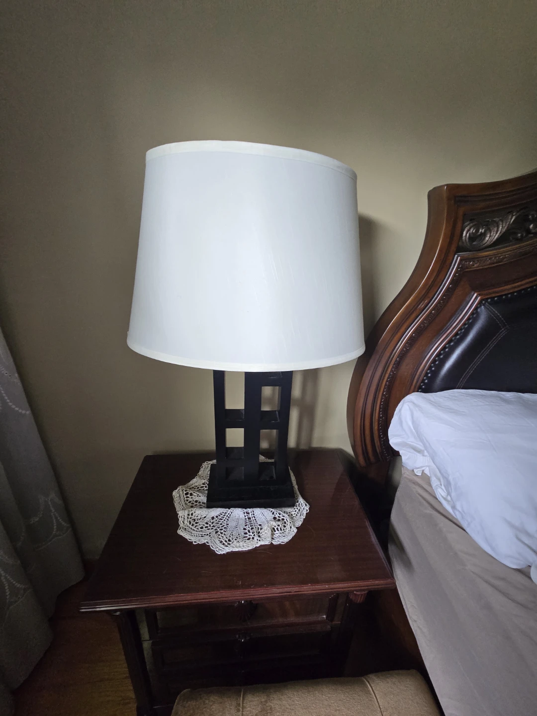 Pair (Two) Modern Table Lamps with White Drum Shade - photo 3