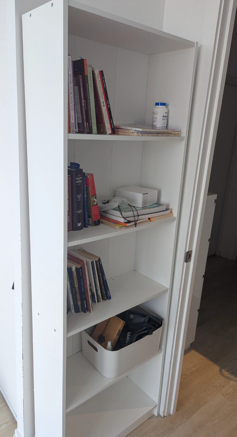White Bookshelf - 60cm wide, 180cm high