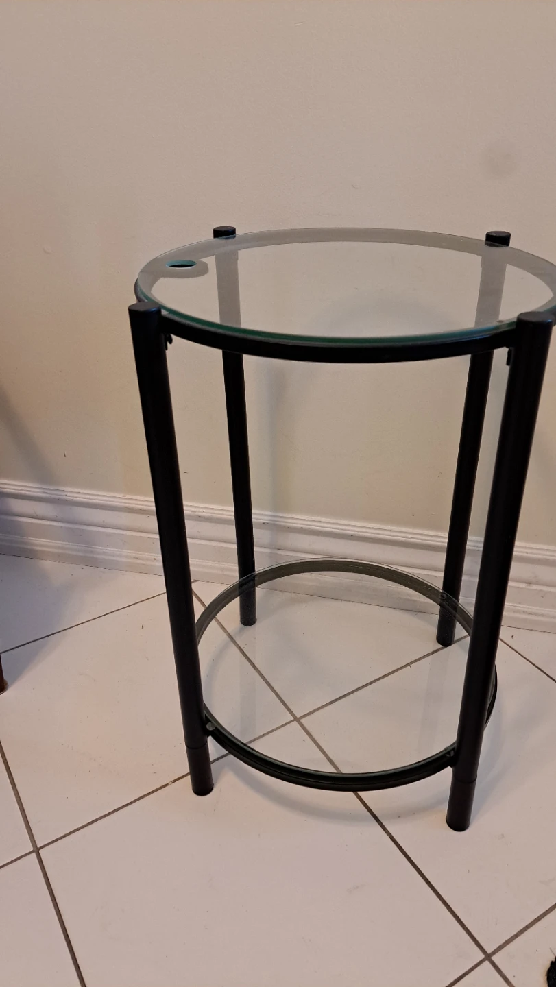 Round Glass Top Accent Table