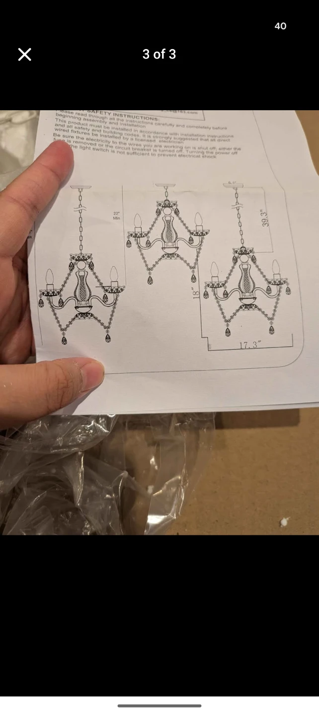 White Crystal Chandelier Lighting Fixture - photo 2