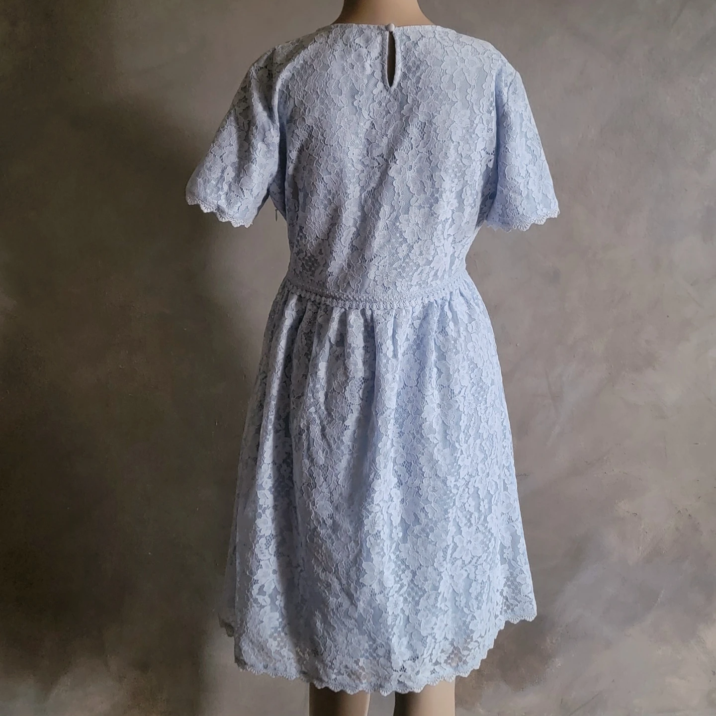 Light Blue Lace Short Sleeve Dress - photo 4