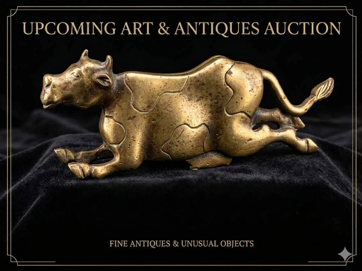 Vintage 1988 JJ Jonette Jewelry Leaping Cow Pewter Brooch