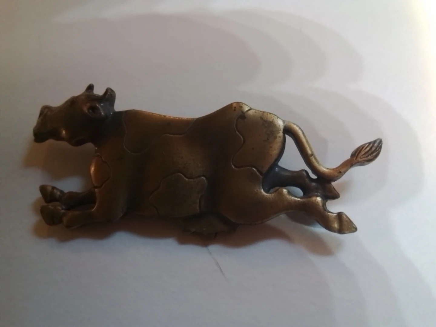 Vintage 1988 JJ Jonette Jewelry Leaping Cow Pewter Brooch - photo 4