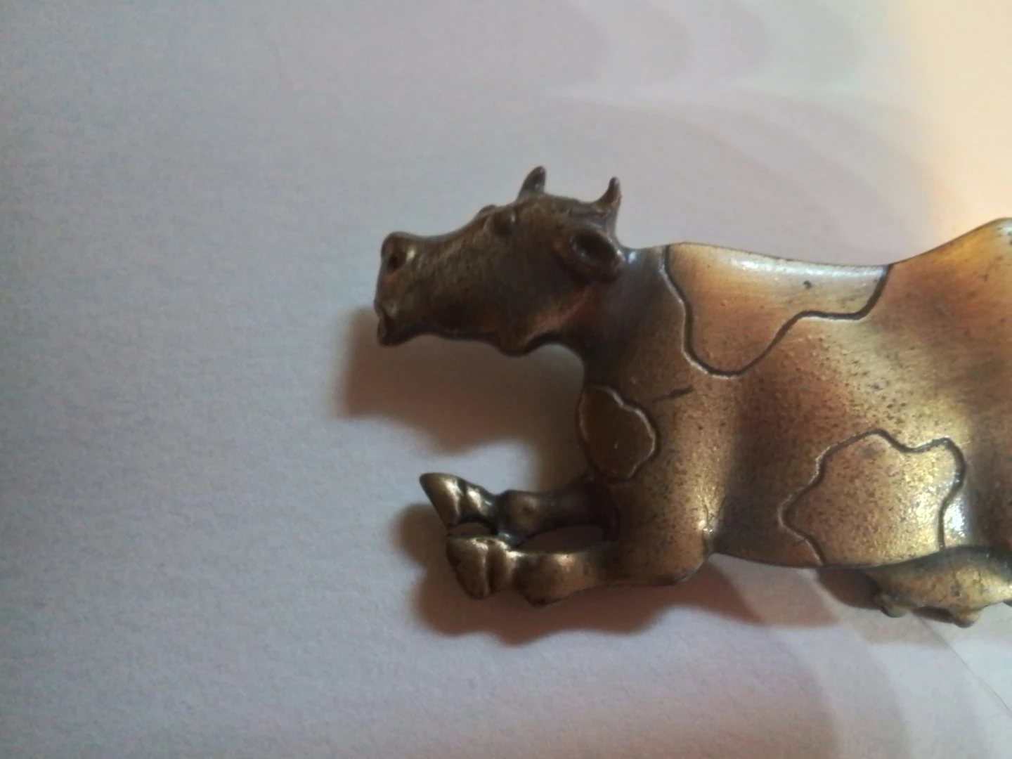Vintage 1988 JJ Jonette Jewelry Leaping Cow Pewter Brooch - photo 5