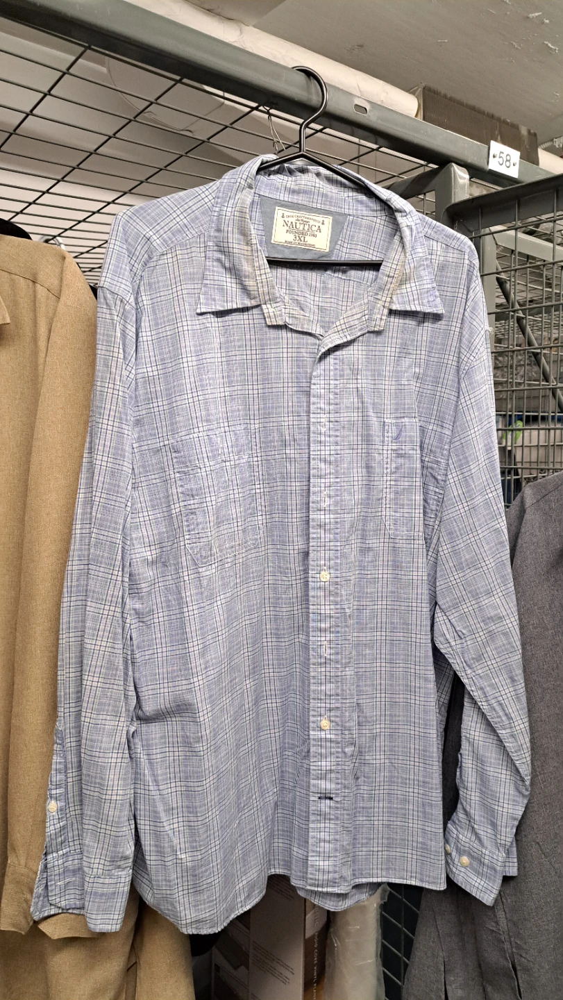 Nautica Men's Plaid Long Sleeve Shirt 3XL