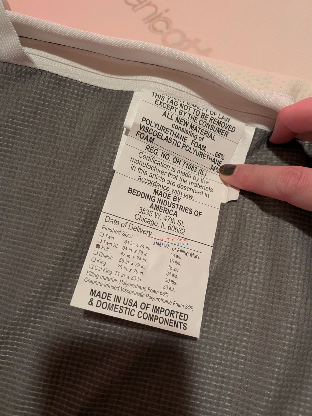 Saatva Graphite Mattress Topper - Full - photo 3