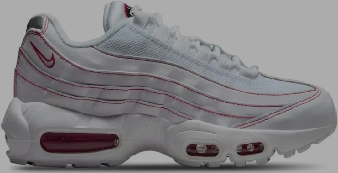 Nike Air Max 95 White red Crimson Stitch Shoes
