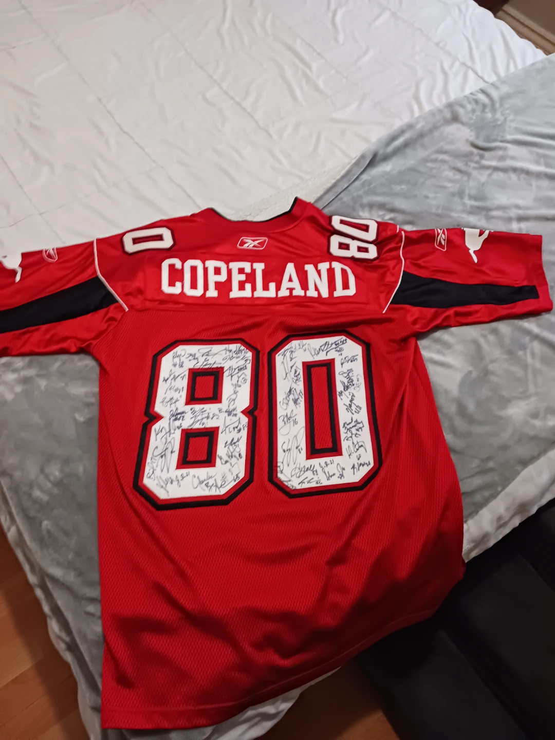 Calgary Stampeders #80 Jermaine Copeland Game worn Jersey