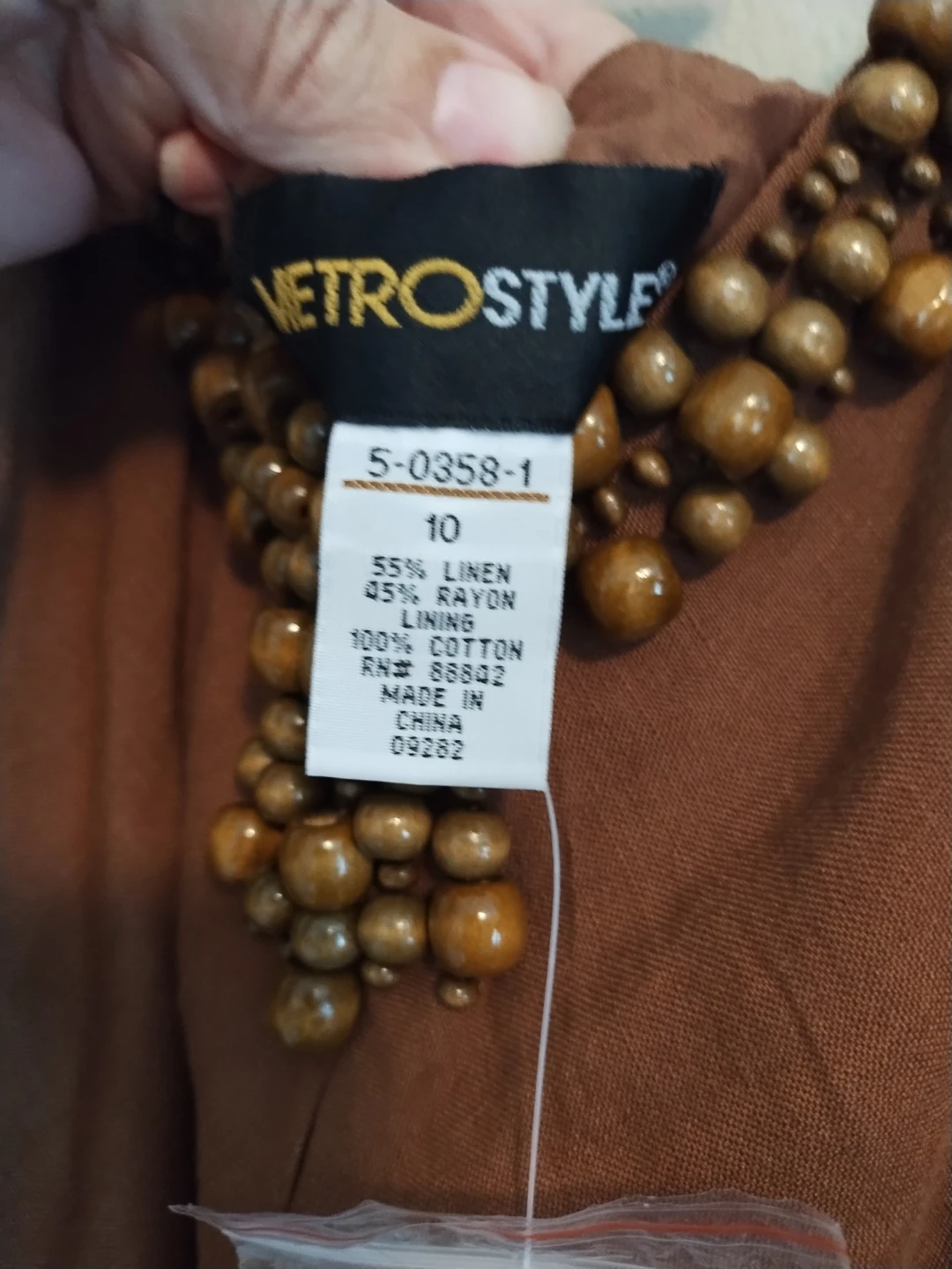 Metrostlye Brown Beaded Maxi Dress Size 10 - photo 5