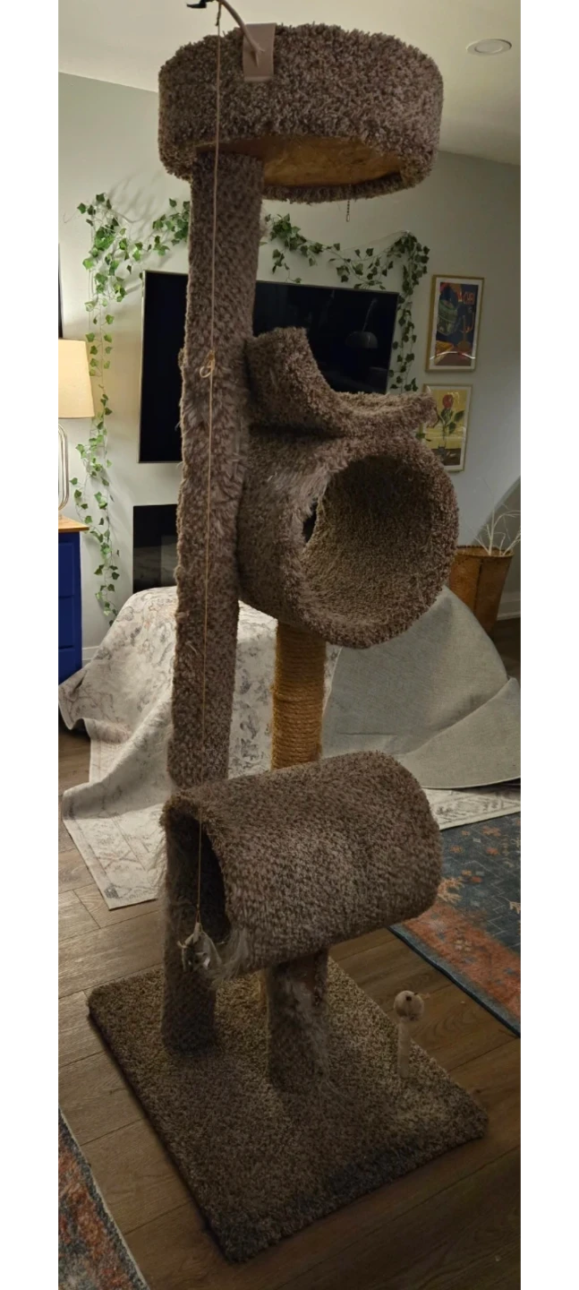 Cat Tree with Hammock and Dangling Toys