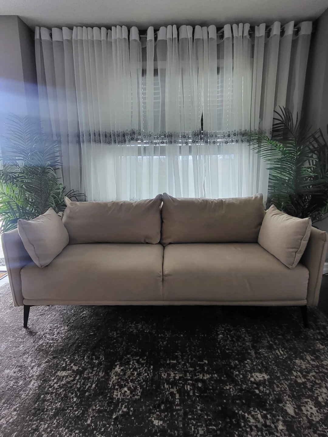 Pair of Beige Accent Chairs and Matching Sofa - photo 3