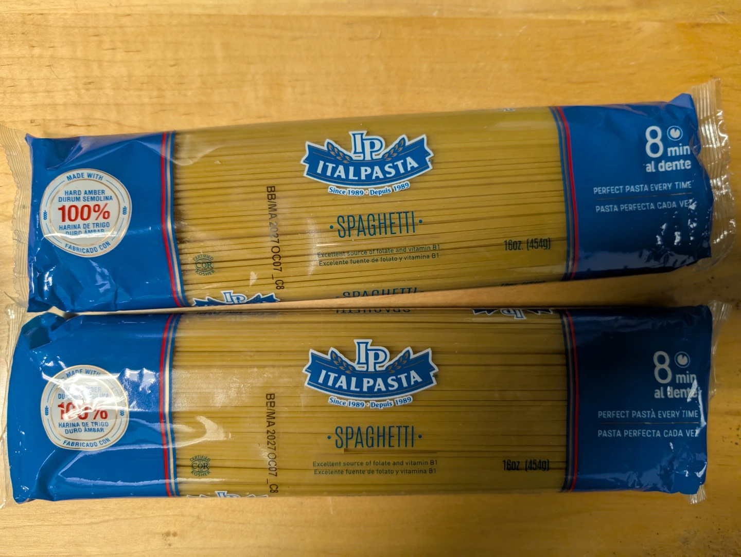 Italpasta Spaghetti (2 x 16oz bags)