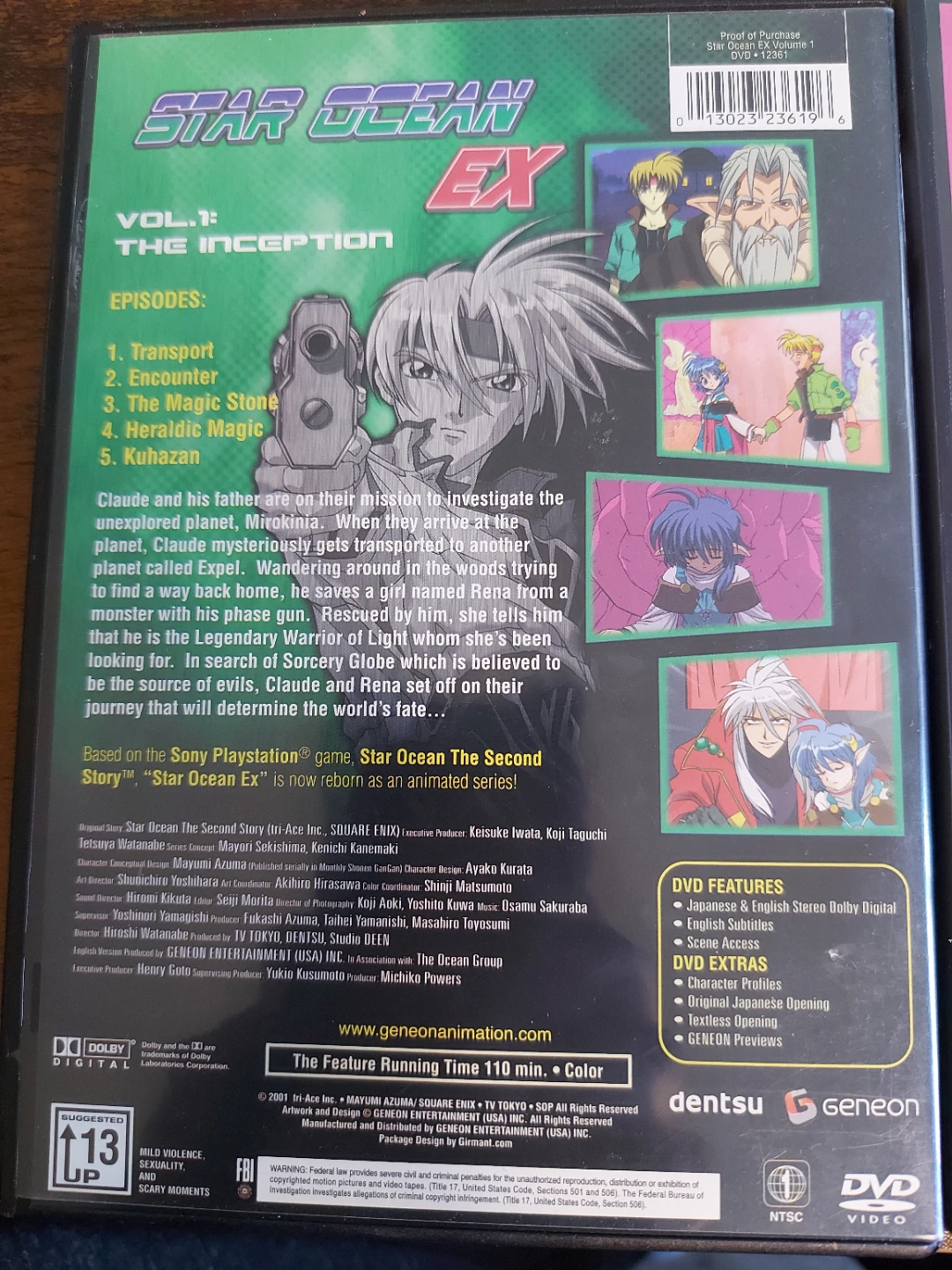 Star Ocean EX Vol. 1 & 2 DVD Set  $25 each - photo 5