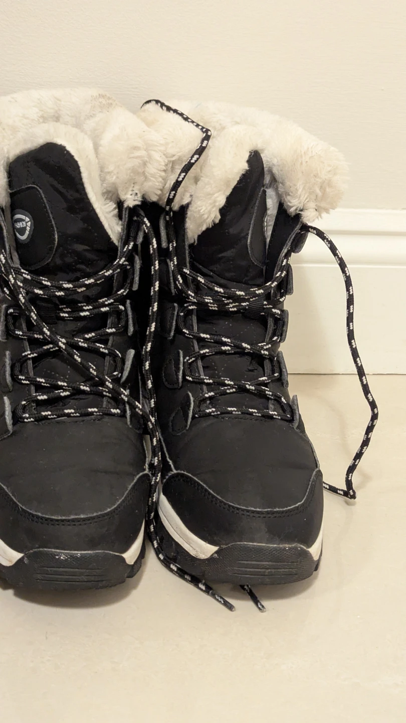 Black Winter Boots with Fur Lining