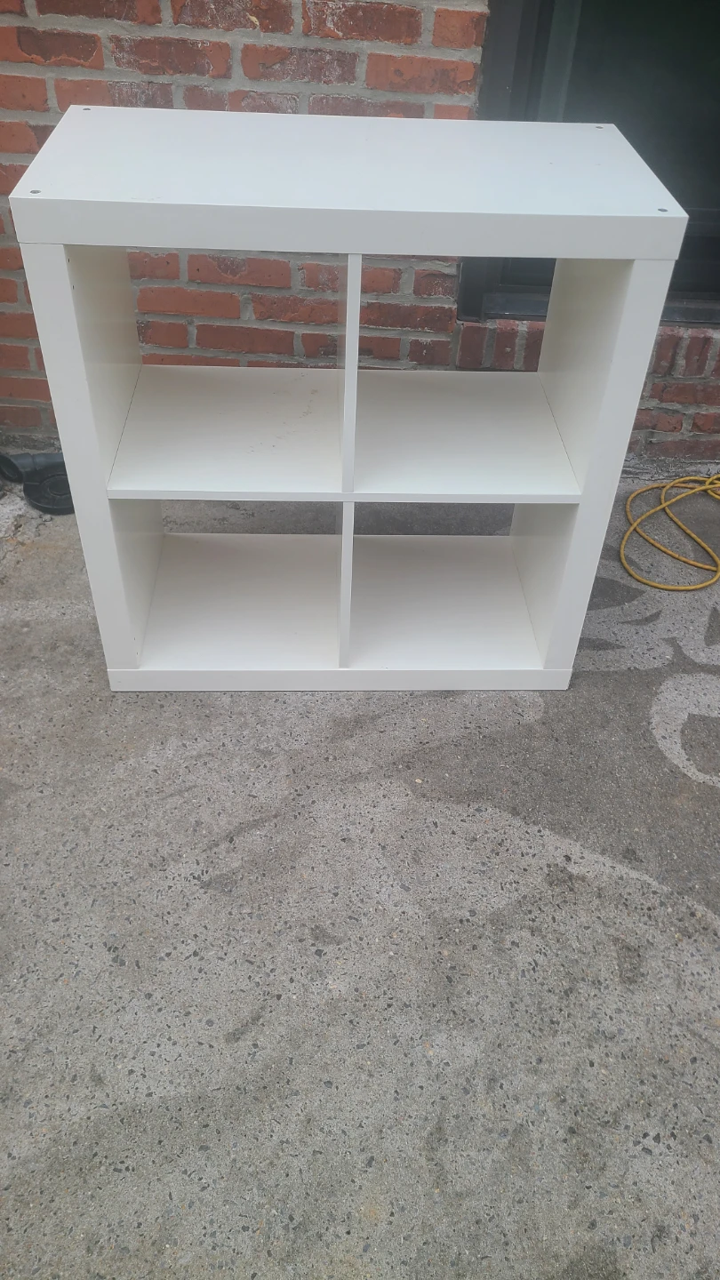White 4-Cube Storage Shelf Unit - photo 2