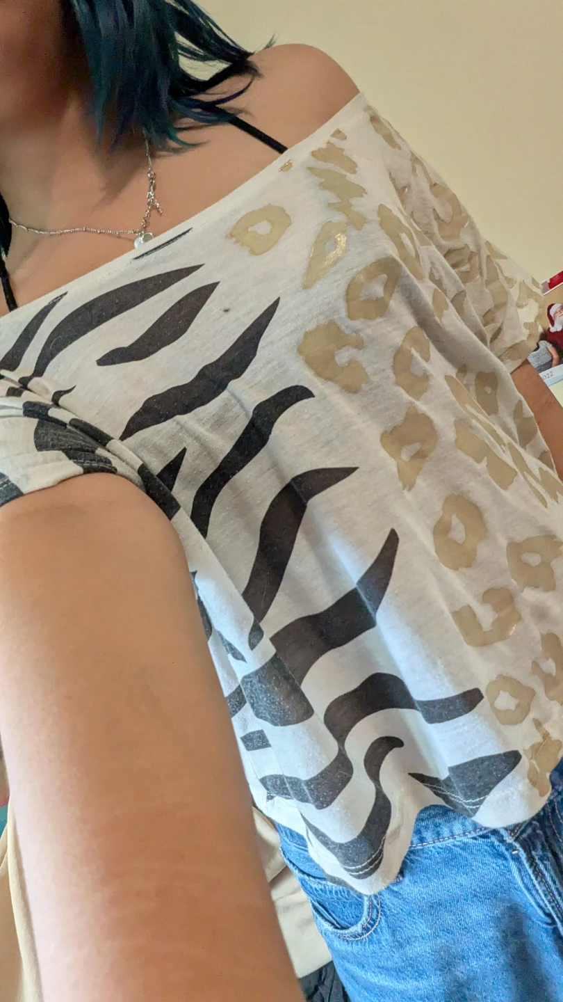 Women's Zebra & Leopard Print Off-the-Shoulder Top