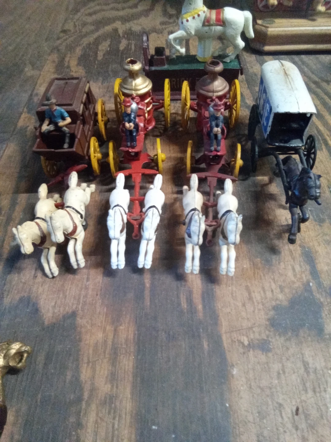 Collection of Antique Toy Horse and Carriages - photo 2