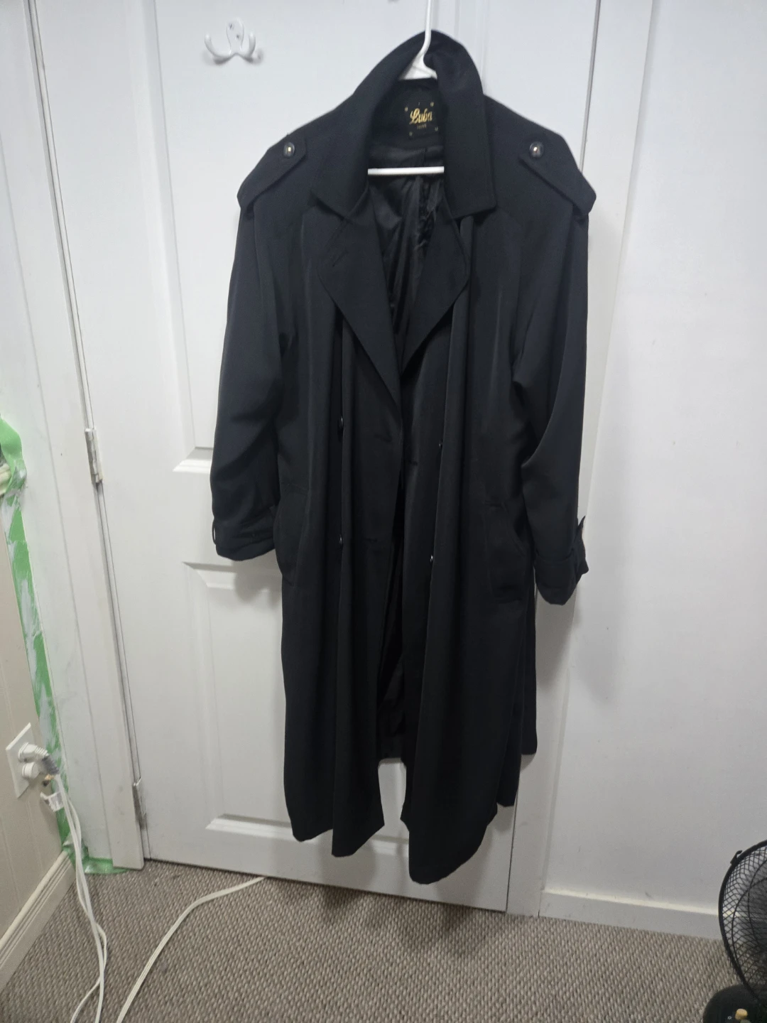 Luba Paris Black Trench Coat - Size 12