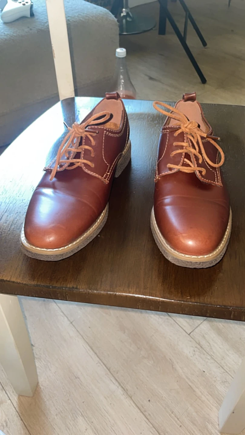 Deer Stags Brown Leather Oxford Shoes with Memory Foam