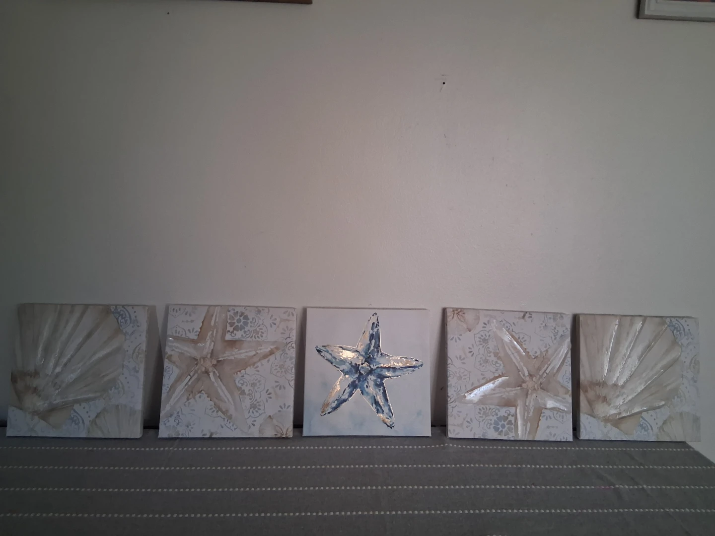 Set of 5 Beach Themed Canvas Wall Art