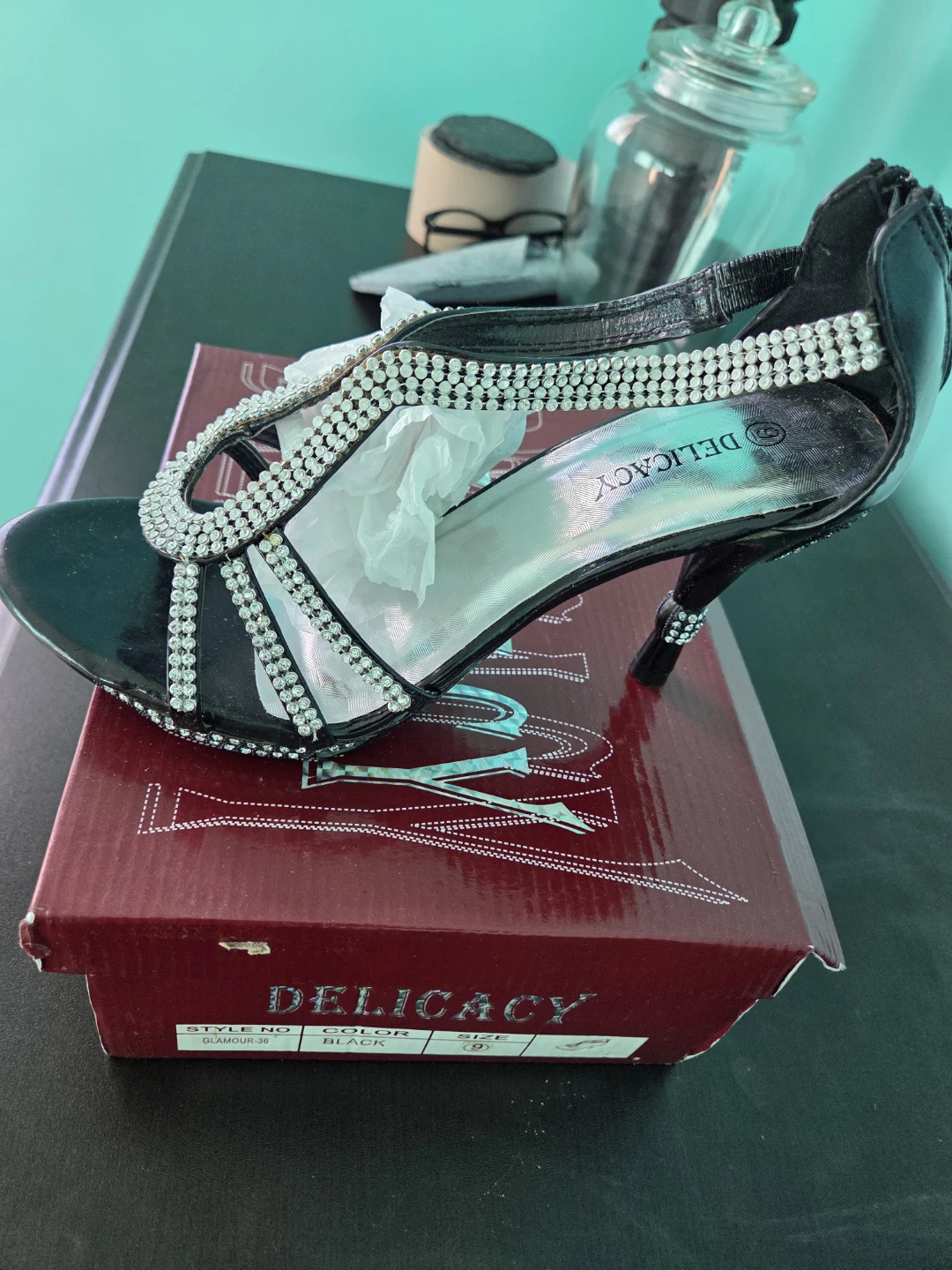 Delicacy Embellished Black Heels - photo 3