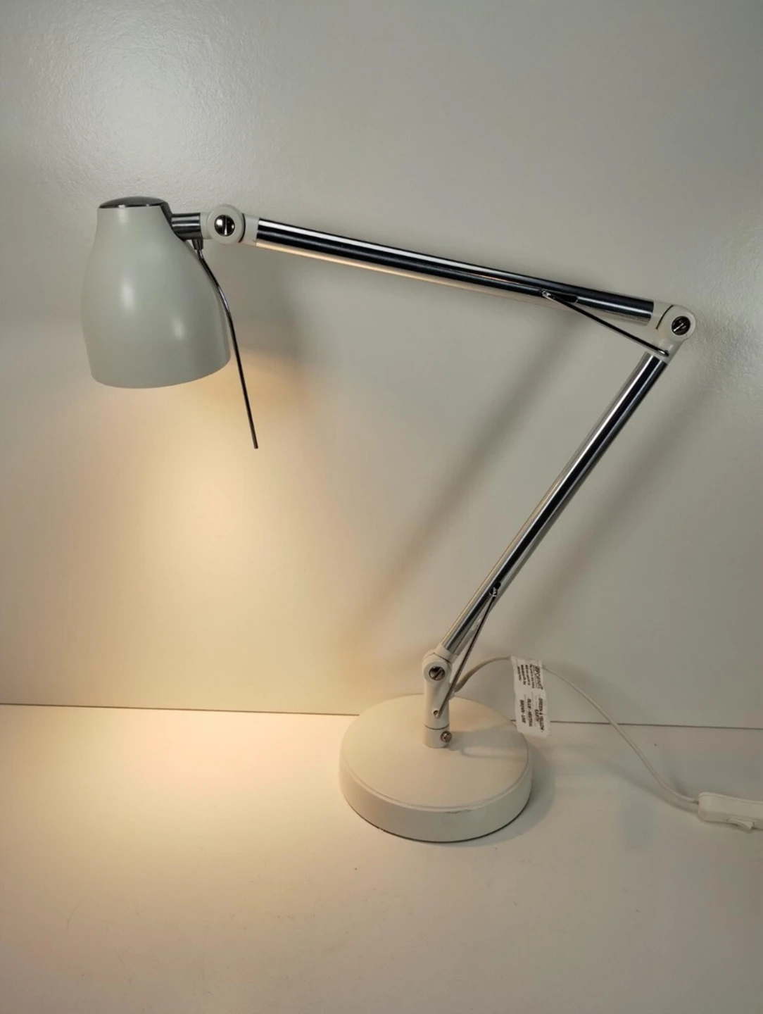White Desk Lamp with Adjustable Arm - photo 2