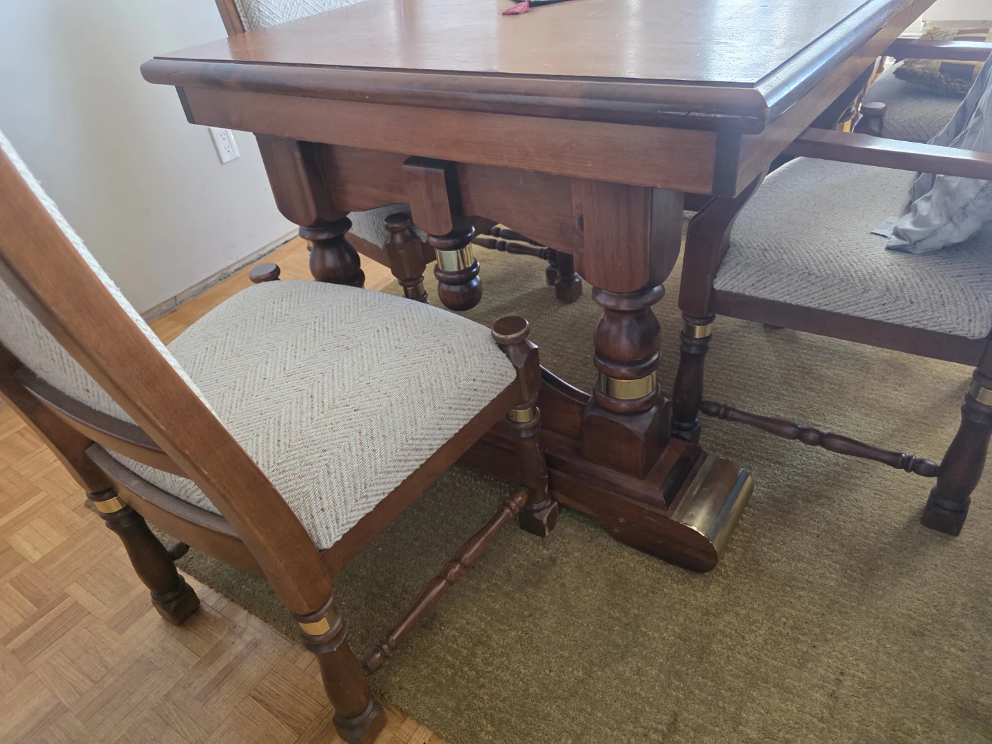 Wooden Dining Table with 4 Chairs - photo 2