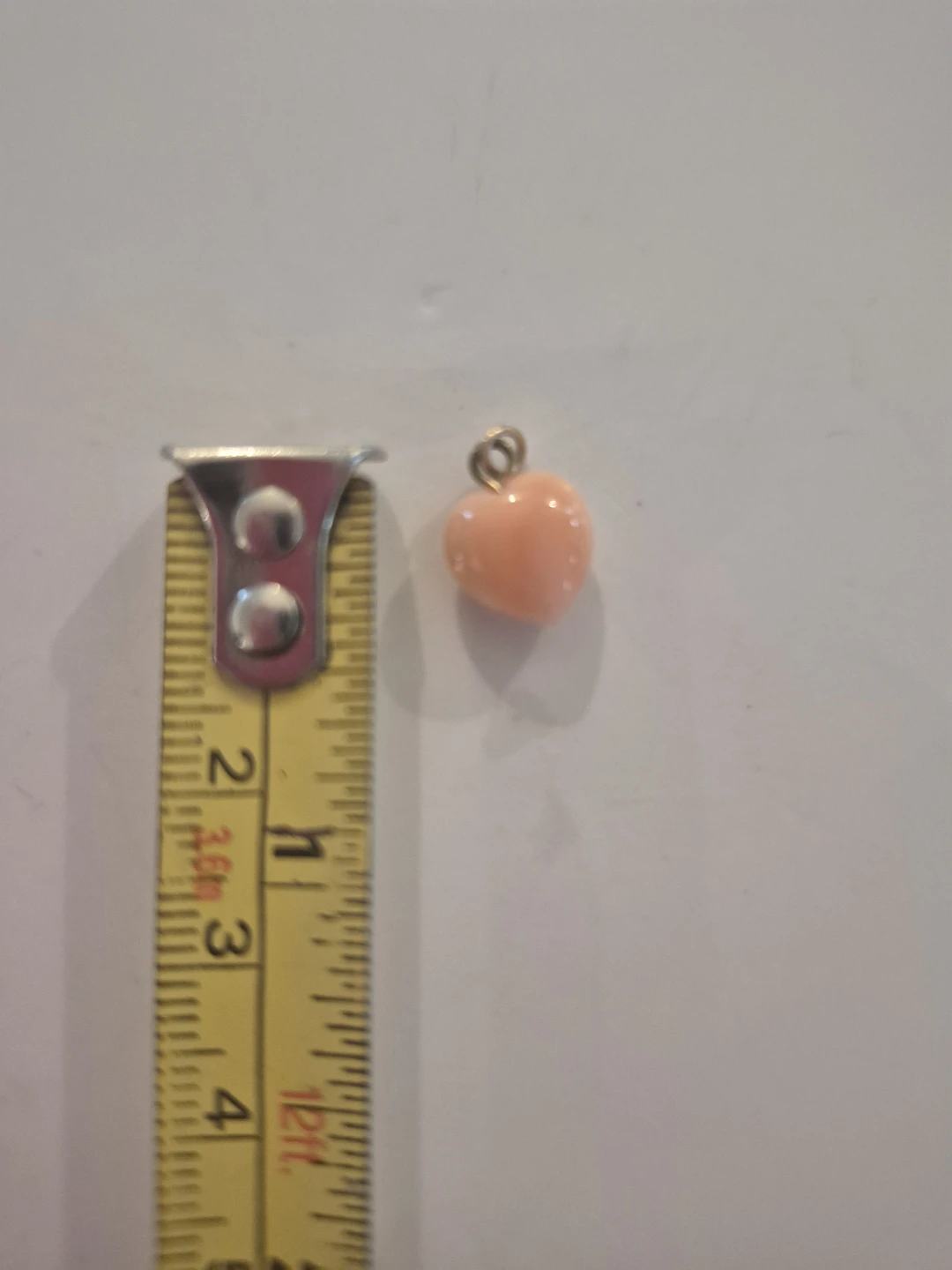 Coral Peach Heart Charm Pendant