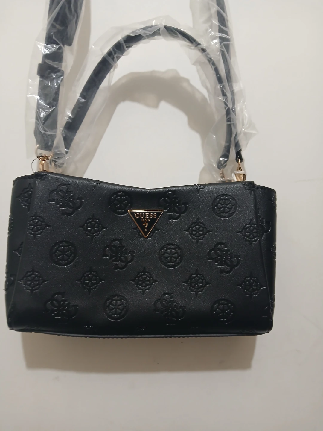 Black Guess Handbag with Embossed Logo - photo 3