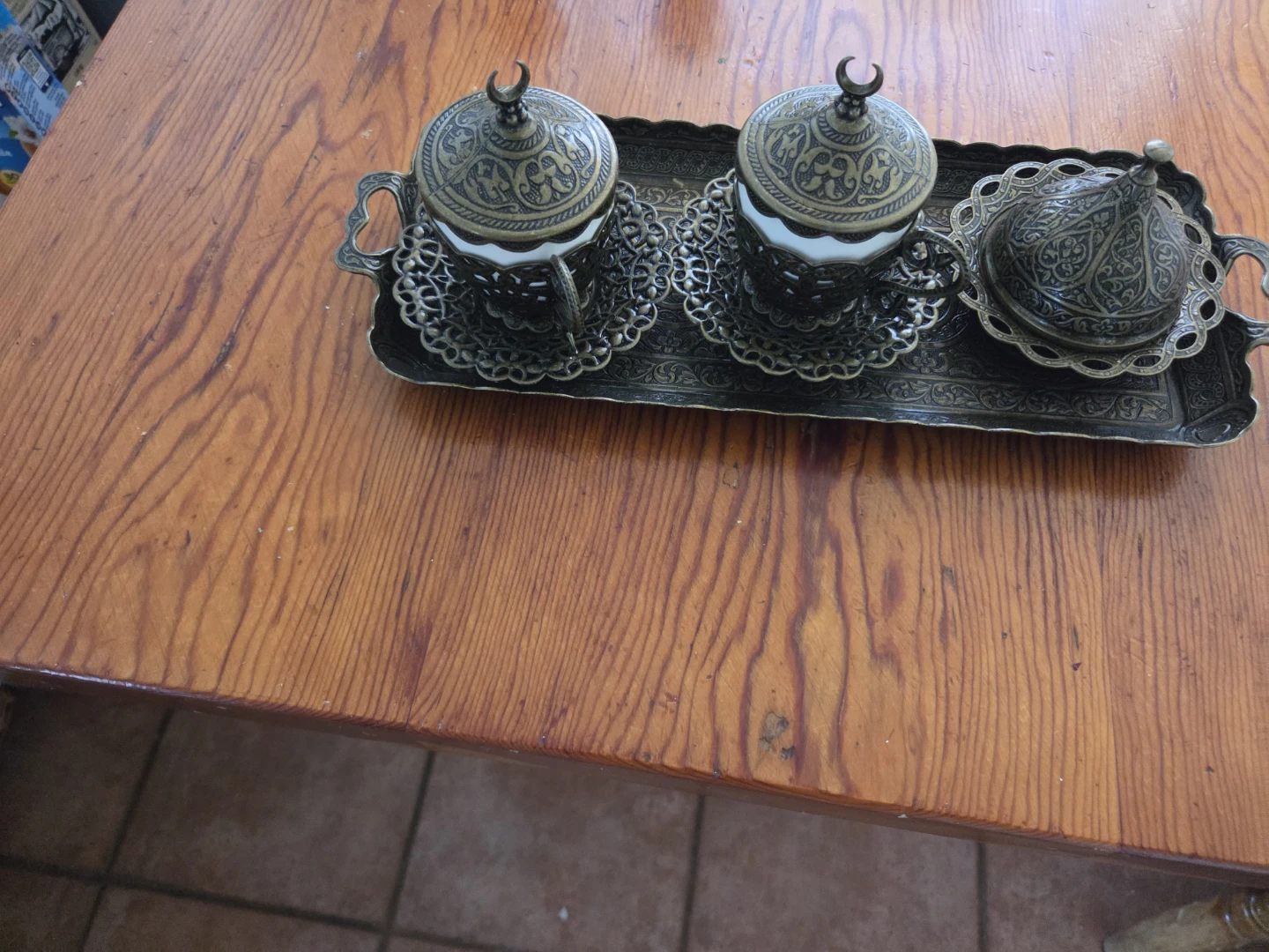 Turkish Coffee Cup Set with Tray