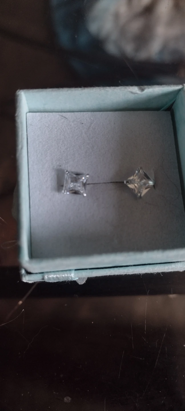 Square Cut Cubic Zirconia Stud Earrings