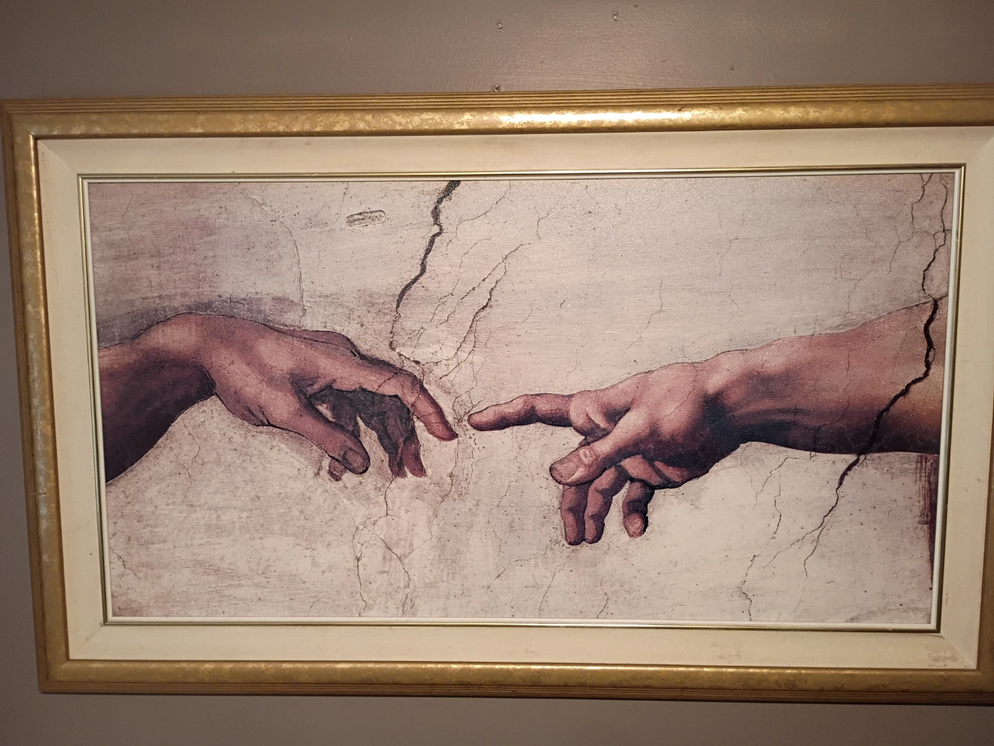 Framed "The Creation of Adam" Print
