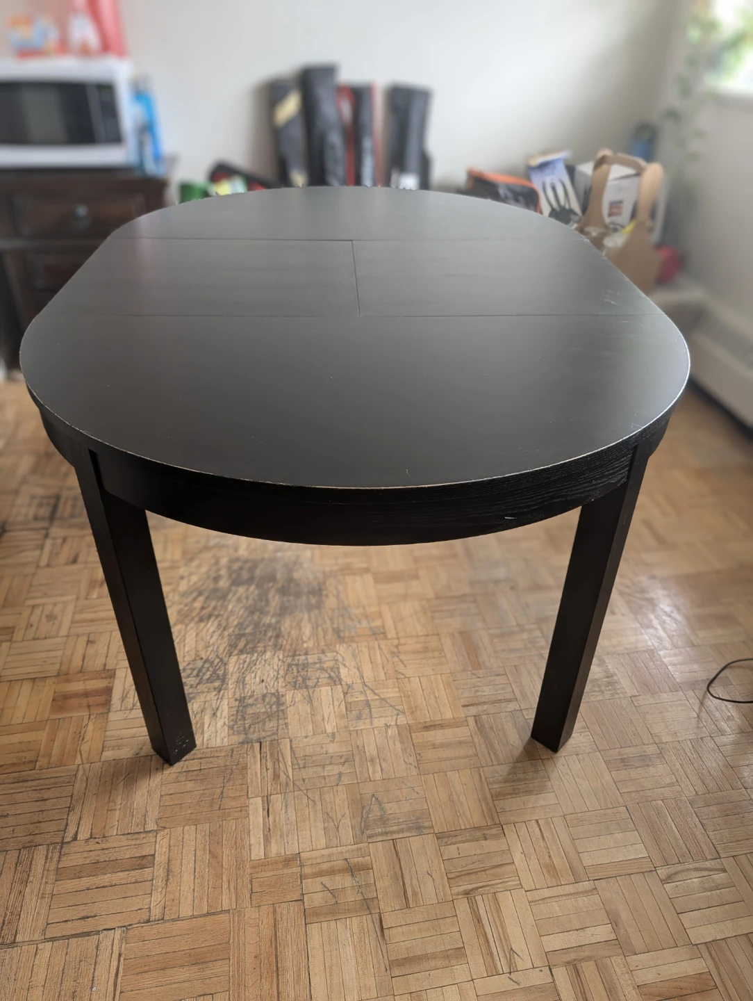 IKEA Round extendable Dining table with two chairs for sale - photo 4