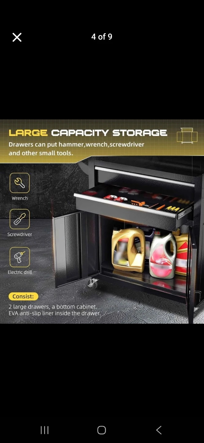 2-in-1 Rolling Tool Chest with Detachable Toolbox - photo 4