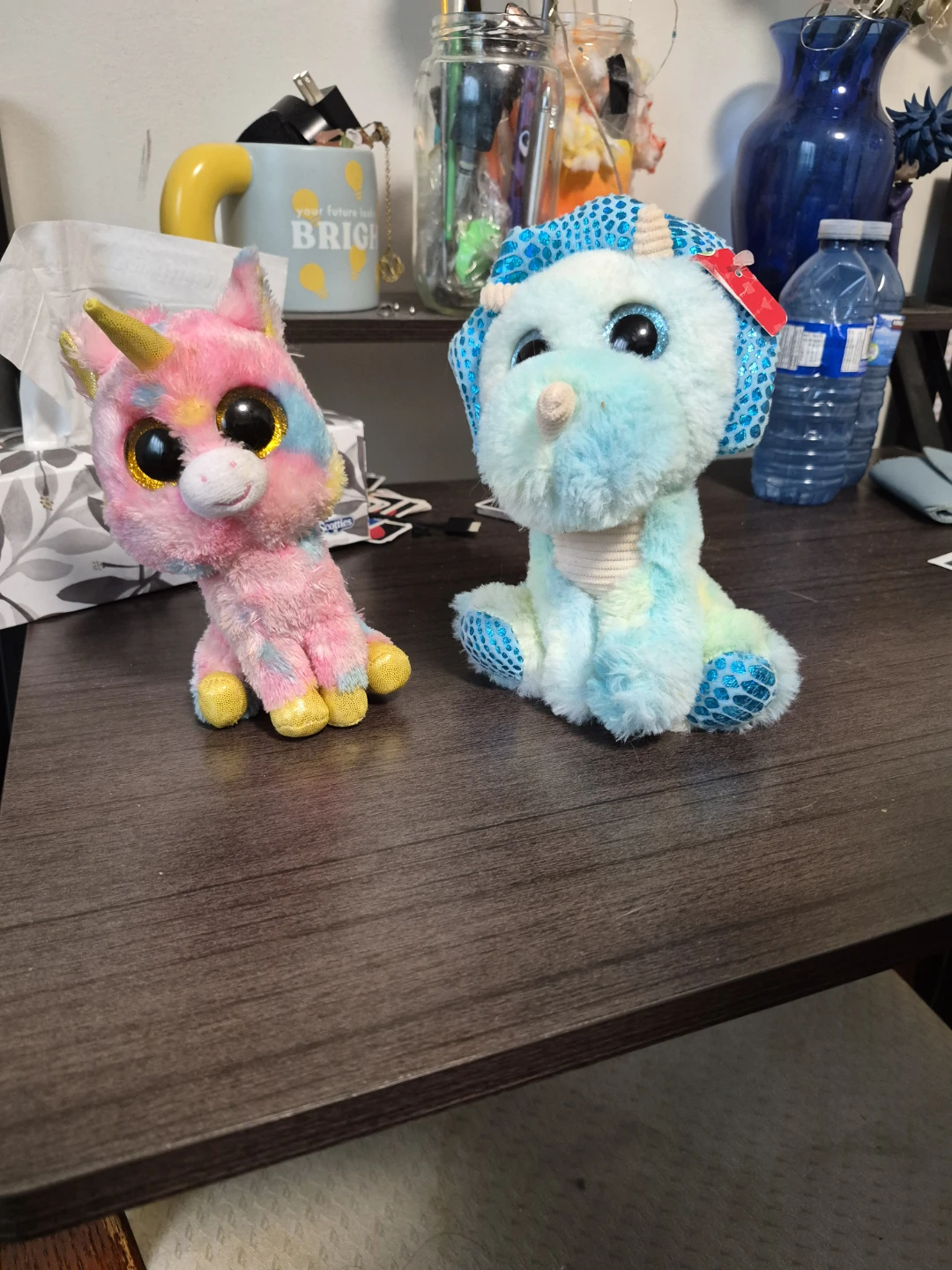 Unicorn and Triceratop beanie boo