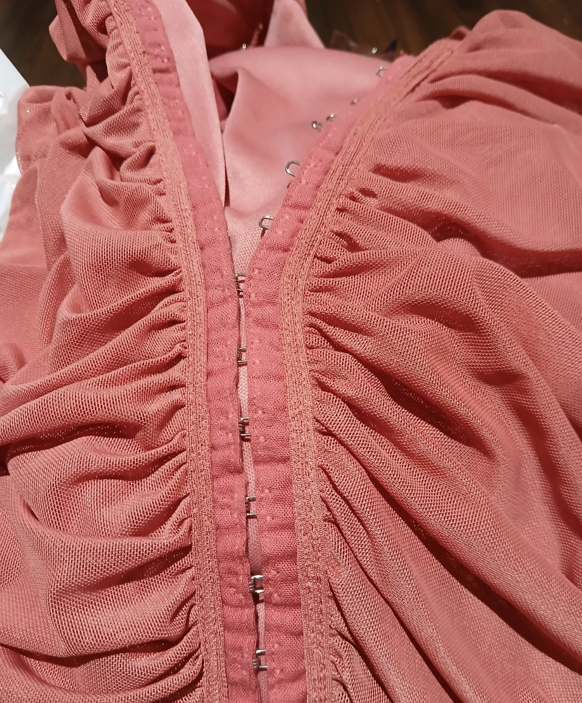 Women Small Fiestar Ruched Mesh Top - photo 3