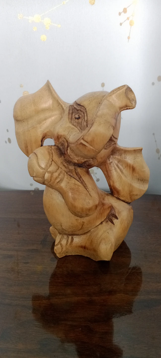 Wooden Elephant Figurine
