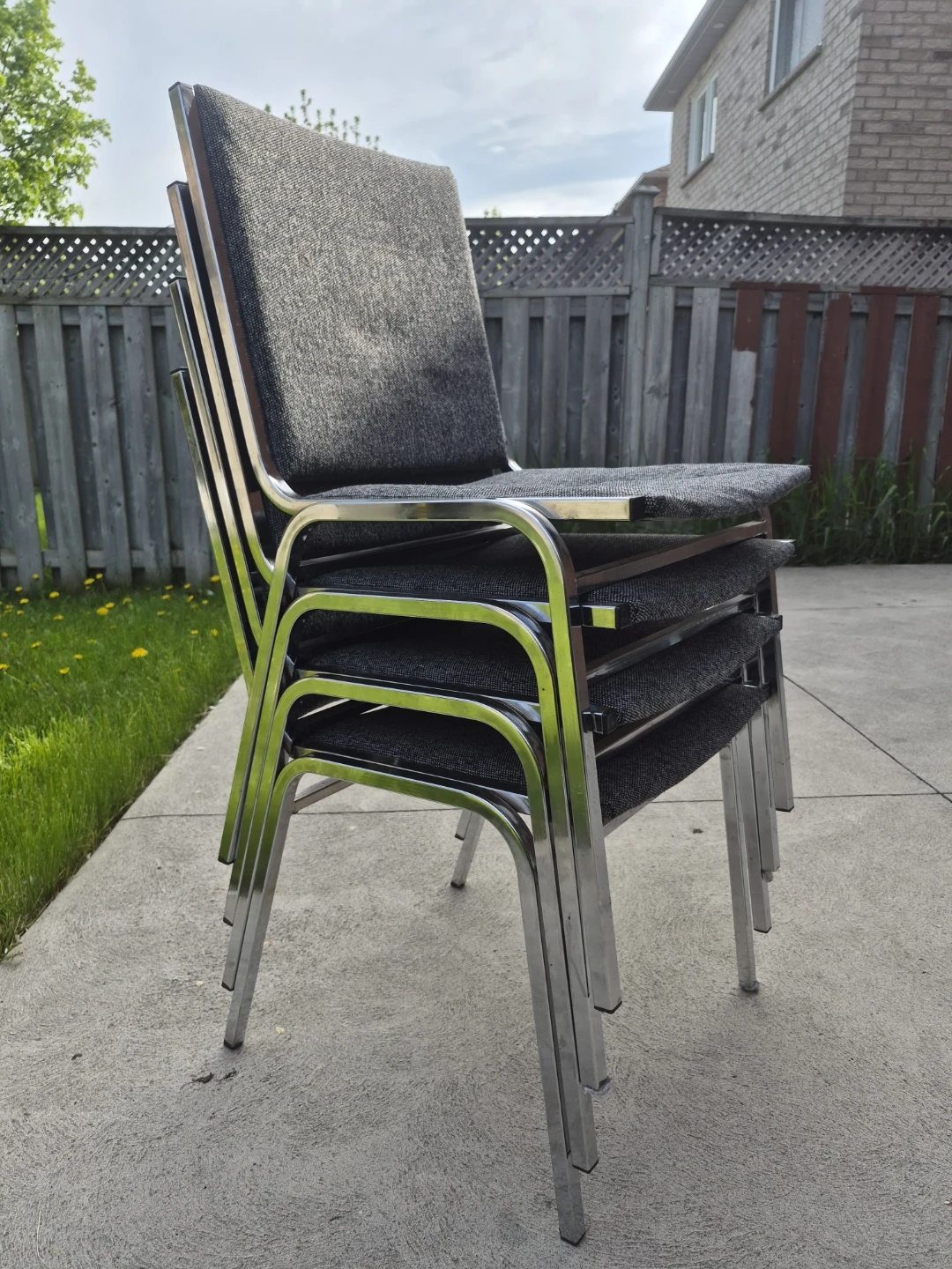 Stackable Upholstered Chairs - Set of 4 - photo 3