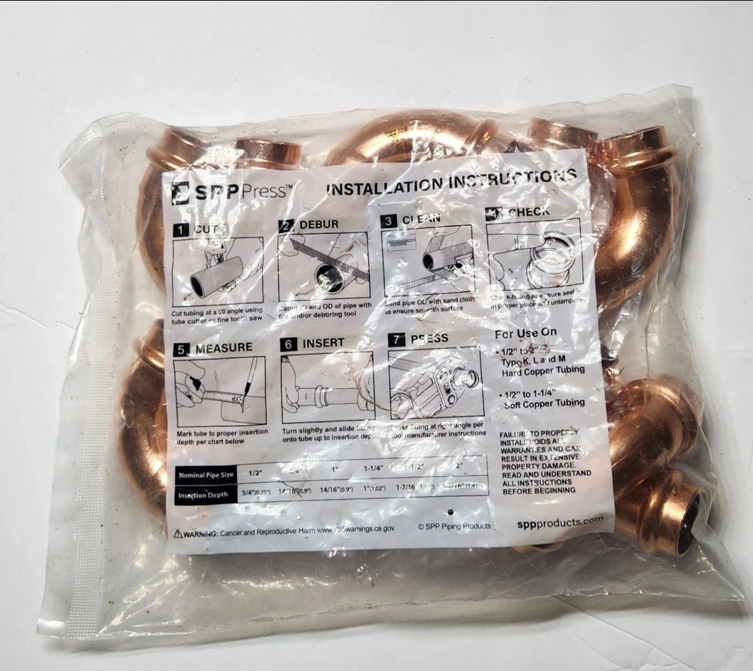 SPP Press Copper Elbow Fittings - 3/4" P x P 90 Degree Elbow - - photo 2