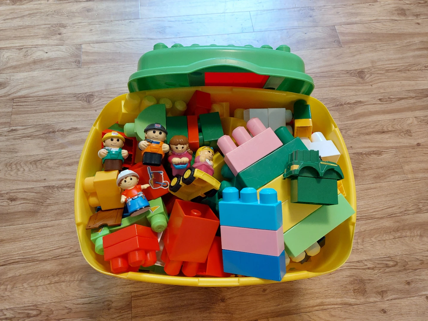 Mega Building Block Toy Storage Bin with Blocks and Figures - photo 2