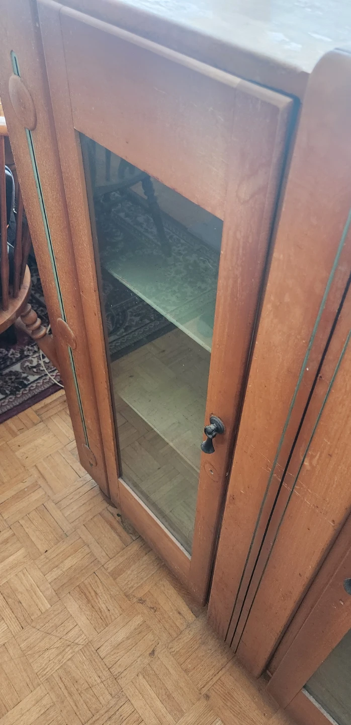 Wooden Cabinet with Glass Doors