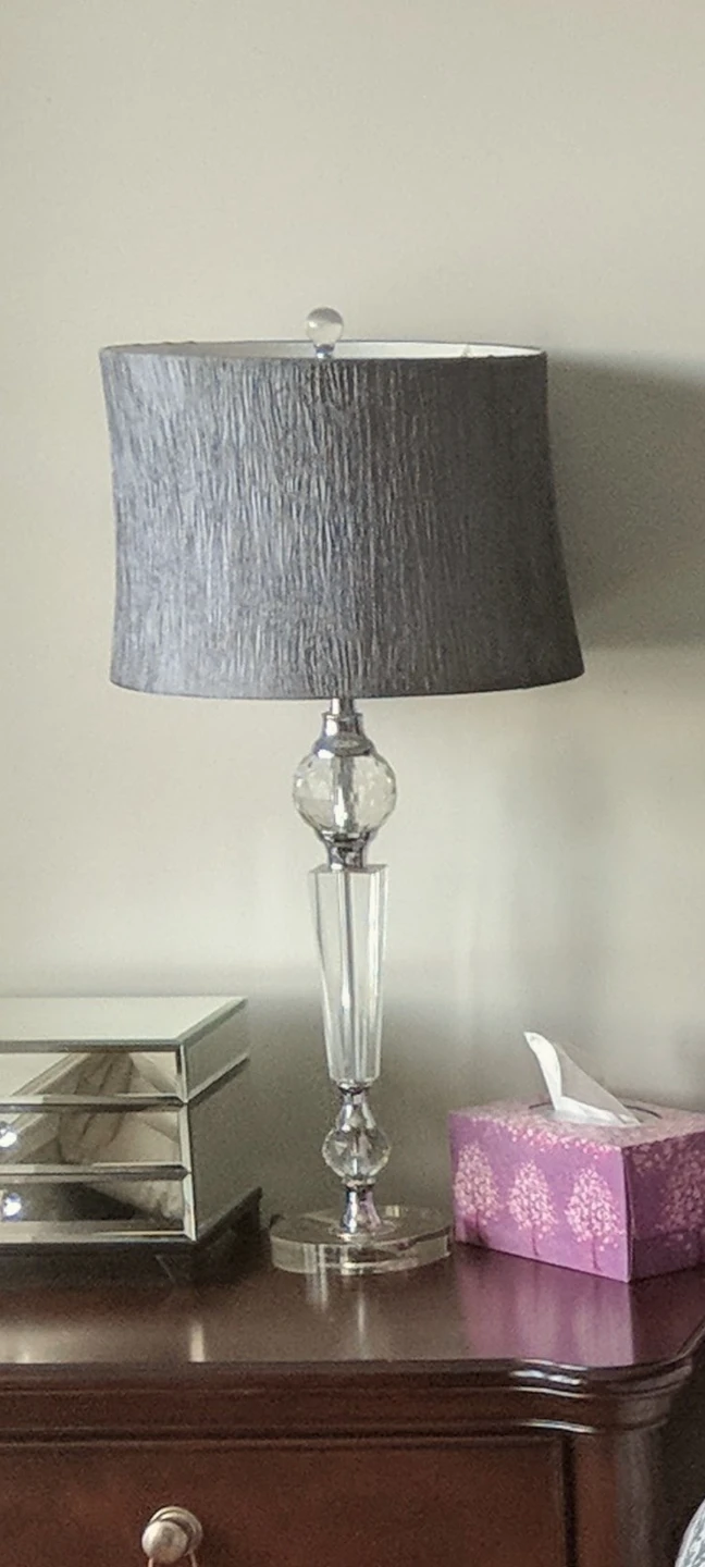 Set of 2 Crystal Table Lamps - Grey - photo 3
