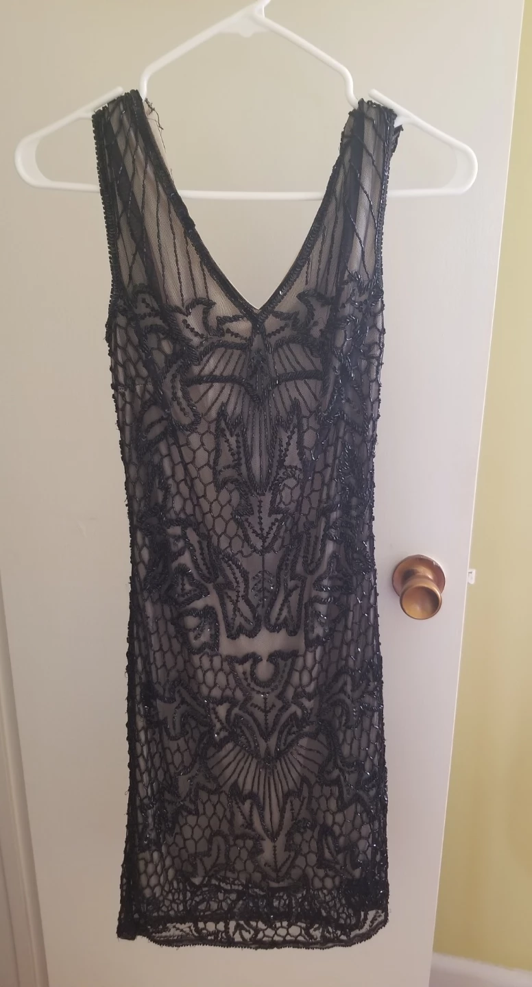 Black Beaded Cocktail Dress