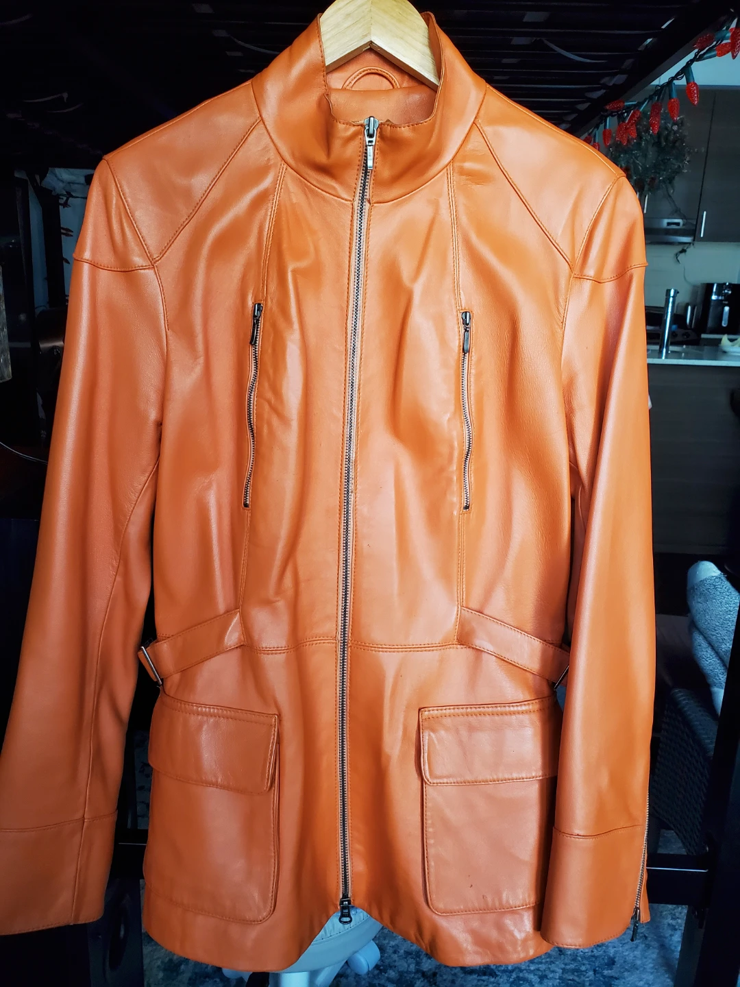 Orange Leather Jacket